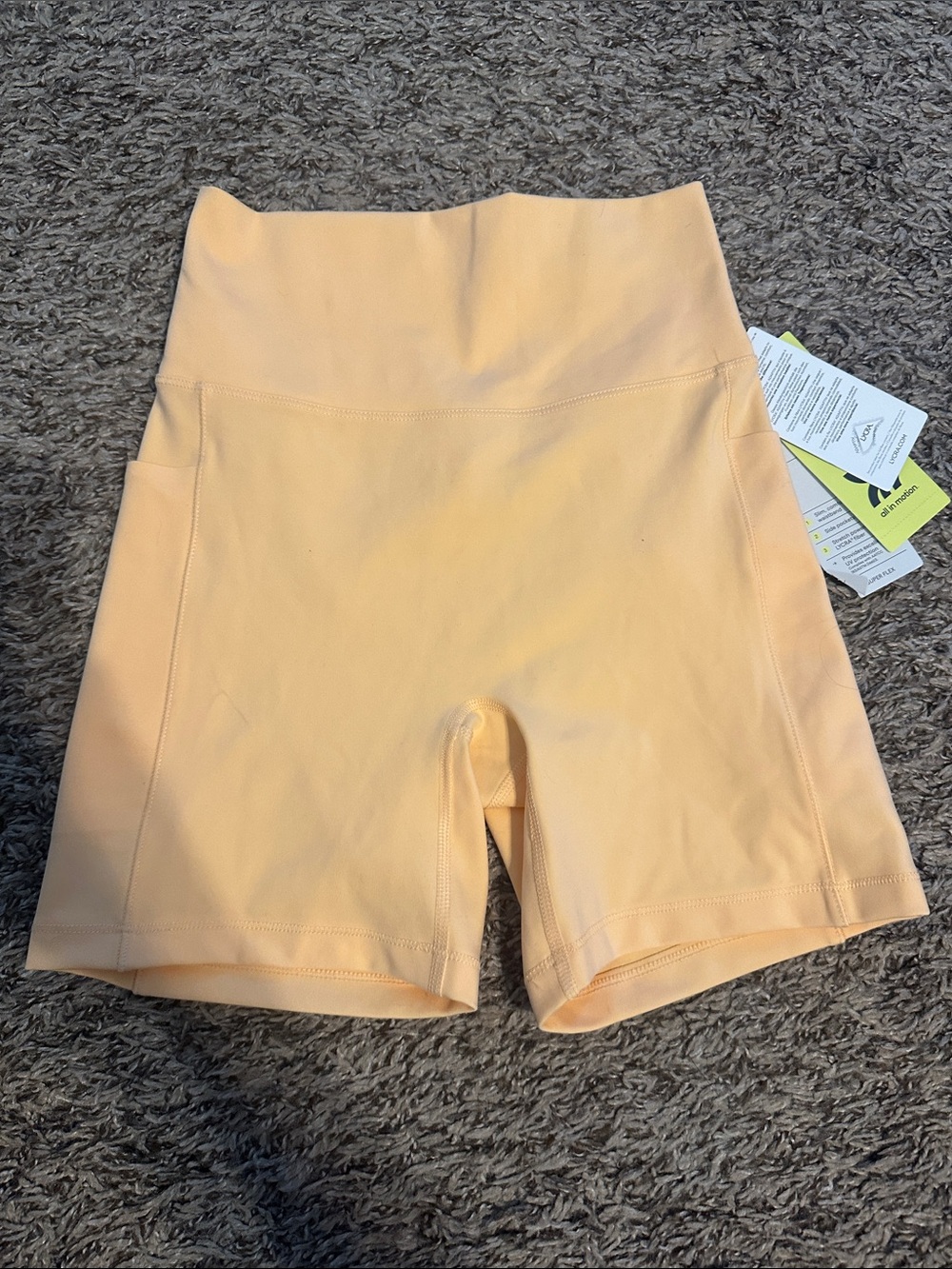 All in motion melon orange super flex ultra high rise 5" bike shorts NWT x